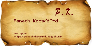 Paneth Kocsárd névjegykártya